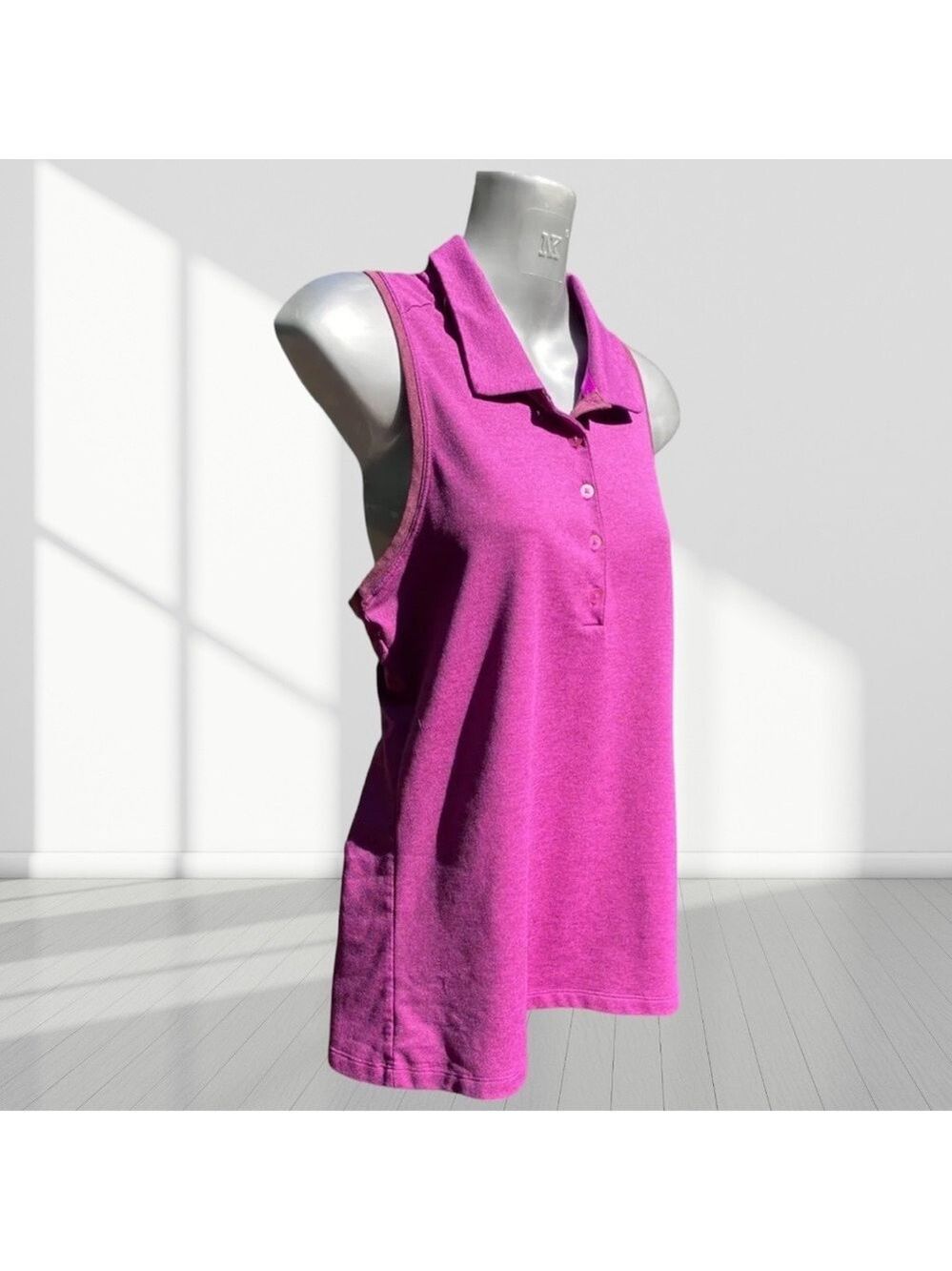 💗⛳ Nike Golf Dri-FIT Sleeveless Polo Top Size M Pink Purple Racerback Athletic - Picture 5 of 10
